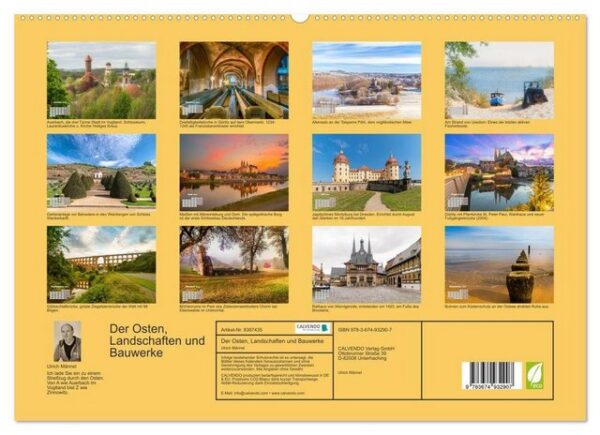 CALVENDO Wandkalender Der Osten, Landschaften und Bauwerke (Premium, hochwertiger DIN A2 Wandkalender 2023, Kunstdruck in Hochglanz)