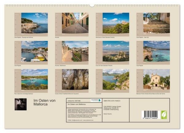 CALVENDO Wandkalender Im Osten von Mallorca (Premium, hochwertiger DIN A2 Wandkalender 2023, Kunstdruck in Hochglanz)