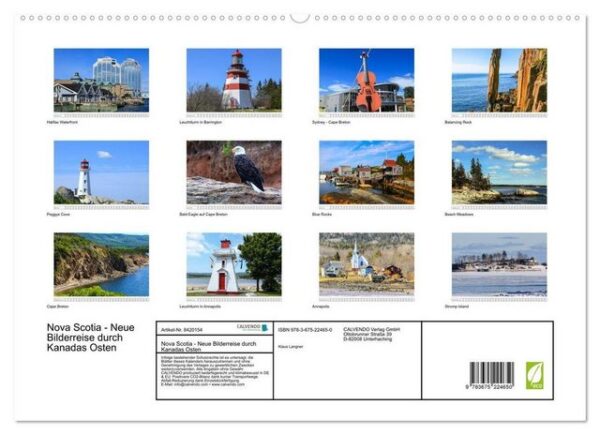 CALVENDO Wandkalender Nova Scotia - Neue Bilderreise durch Kanadas Osten (Premium, hochwertiger DIN A2 Wandkalender 2023, Kunstdruck in Hochglanz)