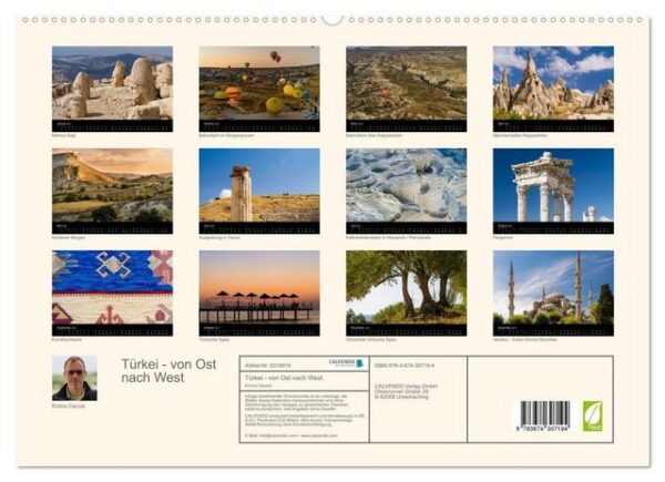 CALVENDO Wandkalender Türkei - von Ost nach West (Premium, hochwertiger DIN A2 Wandkalender 2023, Kunstdruck in Hochglanz)