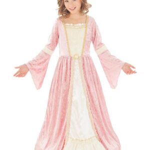 CHAKS Prinzessin-Kostüm Prinzessin Amira Kostüm für Mädchen - Rosa - Kleid mit Krone für echte Königinnen Karneval Kindergeburtstag