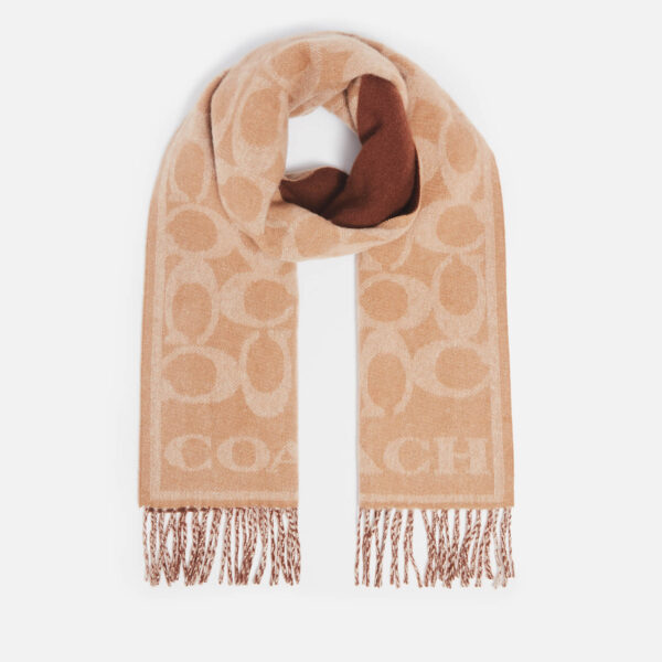 Coach Eve Signature C Reversible Muffler Cashmere-Jacquard Scarf