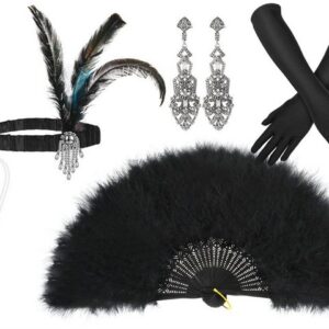 Dekorative Schmuckset 1920s damen accessoires, 20er-Accessoires-Set für Abend Party (6-tlg), 1920er Accessoires für Party Weihnachtstag Karneval