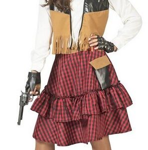 Funny Fashion Cowboy-Kostüm Cowgirl Austine Kostüm für Damen - Tolles Wilder Westen Faschingkostüm für Karneval, Mottoparty oder Theaterauftritt