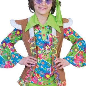 Funny Fashion Hippie-Kostüm Hippie Weste Sunrise zum Kinderkostüm - 60er 70er Jahre Outfit für Mottoparty und Karneval