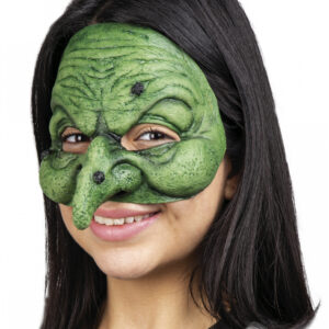 Grüne Hexen Halbmaske für Fasching & Karneval