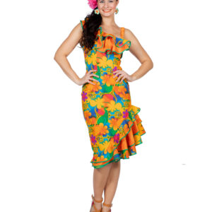 Hawaii Blumen Kleid für Fasching & Karneval 46