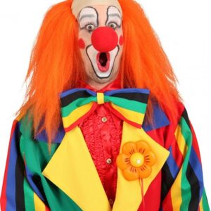 Karneval-Klamotten Clown-Kostüm Clown Perücke Clownglatze mit orangene Haaren, Clownsperücke Glatze Herrenperücke Narren Perücke Erwachsene Zirkus