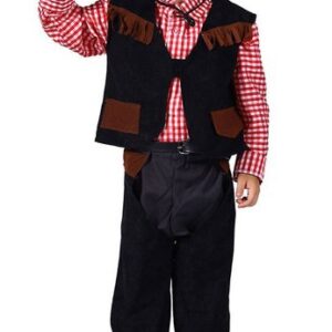 Karneval-Klamotten Cowboy-Kostüm Jungen Rodeo Wilder Westen, Kinderkostüm mit Chaps, Hemd und Weste