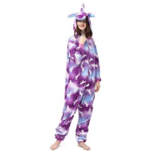 Katara Partyanzug Einhörner Jumpsuit Onesie Erwachsenen Kostüm S-XL, Einhorn, Karneval, Karnevalskostüm, Einteiler, Kigurumi