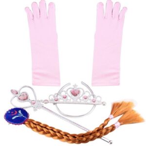 Katara Prinzessin-Kostüm Eiskönigin Elsa Handschuhe oder Diadem Bundle, Elsa, Cinderella, Dornröschen, Prinzessin, Fasching Kostüm Karneval