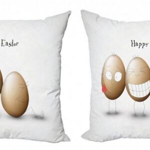 Kissenbezüge Modern Accent Doppelseitiger Digitaldruck, Abakuhaus (2 Stück), Ostern Lustige Doodle Stil Eier