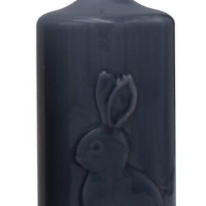 Kopschitz Kerzen Stumpenkerze Kerze Ostern "Rabbit" Blau-Grau gelackt 120 x Ø 60 mm, 1 Stück