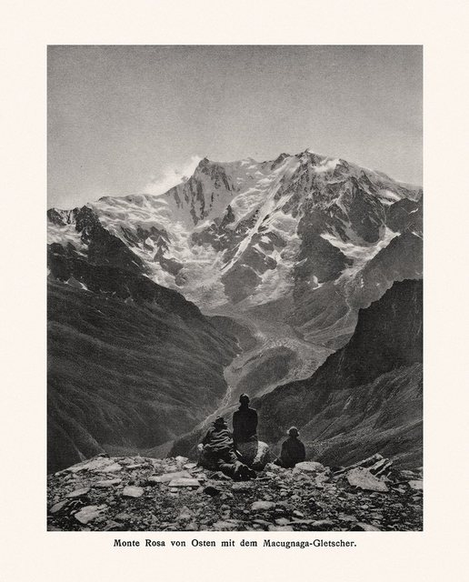 Kunstdruck Monte Rosa von Osten mit dem Macugnaga Gletscher Wallis Alpen Alpinism, (1 St)