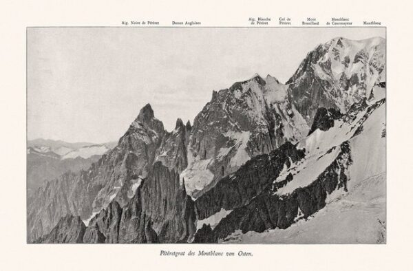 Kunstdruck Peteretgrat des Montblanc von Osten Grajische Alpen Pik Alpinismus A1, (1 St)