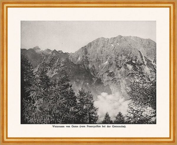 Kunstdruck Watzmann von Osten vom Feuerpalfen bei der Gotzenalm Alpinismus A2 017, (1 St)