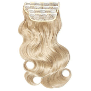 LullaBellz Ultimate Half Up Half Down 22 Inch Curly Extension and Pony Set (Various Shades) - Light Blonde