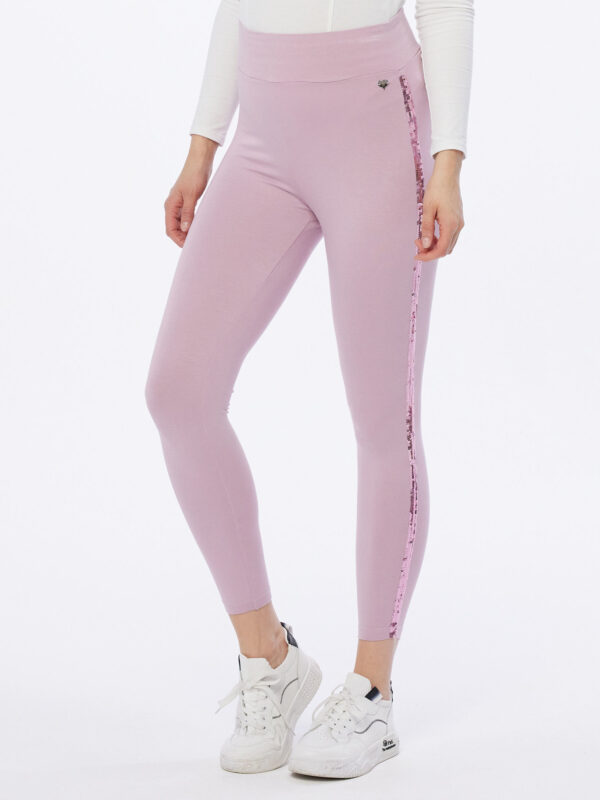 MONACO blue WEEKEND Leggings Pailletten 34 hell-brombeere