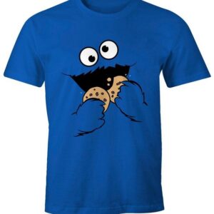 MoonWorks Print-Shirt Herren T-Shirt Krümelmonster Keks Cookie Monster Fasching Karneval Kostüm Moonworks® mit Print