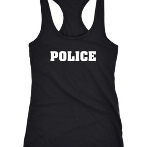 MoonWorks Tanktop Damen Tanktop Fasching Police Polizei Polizistin Faschings Shirt Karneval Racerback Moonworks®