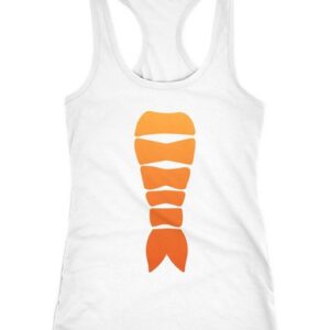 MoonWorks Tanktop Damen Tanktop Sushi Kostüm Fasching Karneval Verkleidung Shrimp Garnele Nigiri Moonworks®