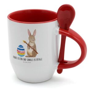 Mr. & Mrs. Panda Tasse Hase Eiermalen - Weiß - Geschenk, Tasse mit Spruch, Geschenk zu Oster, Keramik