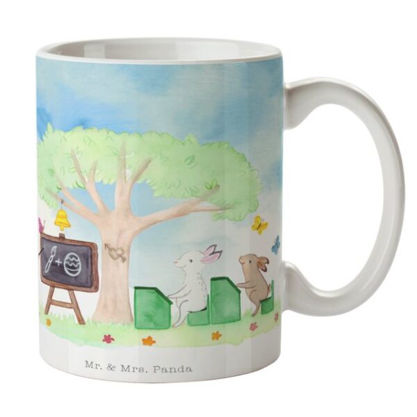 Mr. & Mrs. Panda Tasse Hasenschule - Blumig - Geschenk, Keramiktasse, Ostergeschenke, Oster, Keramik