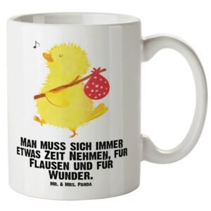 Mr. & Mrs. Panda Tasse Küken Wanderer - Weiß - Geschenk, Große Tasse, Geschenk zu Ostern, Wu, XL Tasse Keramik