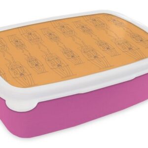 MuchoWow Lunchbox Karneval - Joker - Muster, Kunststoff, (2-tlg), Brotbox für Erwachsene, Brotdose Kinder, Snackbox, Mädchen, Kunststoff