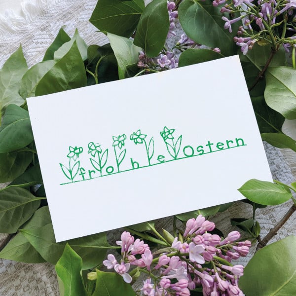 Ostern Holzstempel - Blumen (70x20 mm)