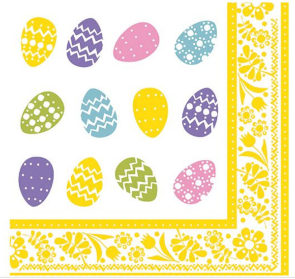 PAPSTAR Oster-Motivservietten , Coloured Eggs,