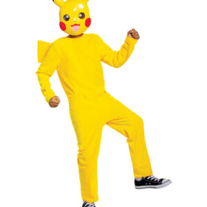 Pikachu Kinderkostüm mit Maske für Karneval M 7-8 Jahre