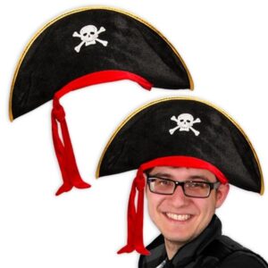 Piratenhut für Erwachsene, Zubehör für Piratenkostüm Karneval, 1 Stück