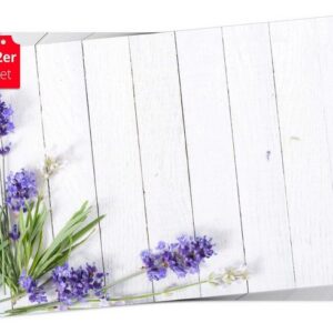 Platzset, Tischset Frühling, Ostern & Blumen - Lavendel, Tischsetmacher, (aus Naturpapier in Aufbewahrungsmappe für tolles Ambiente, 12-St., 44 x 32 cm / lila-weiß), Tischdeko Made in Germany