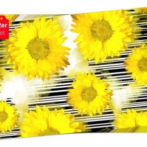 Platzset, Tischset Frühling, Ostern & Blumen, Tischsetmacher, (aus Naturpapier in Aufbewahrungsmappe, 12-St., 44 x 32 cm / gelb-weiß), Made in Germany