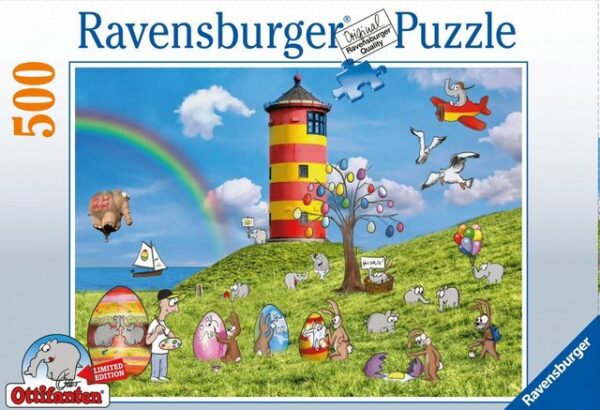 Ravensburger Puzzle Osterpuzzle mit Ottifanten zu Ostern 500 Teile 49x36cm by Otto Waalkes, Puzzleteile