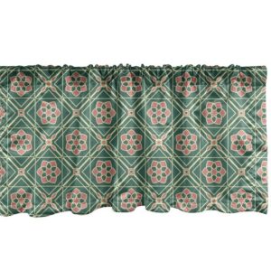 Scheibengardine Vorhang Volant für Küche Schlafzimmer Dekor mit Stangentasche, Abakuhaus, Microfaser, Mandala floral Osten