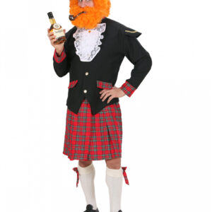 Schotten Kostüm mit Kilt & Mütze für Fasching & Karneval S
