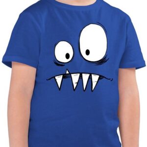 Shirtracer T-Shirt Freches Monster große Augen gruselige Zähne Karneval & Fasching