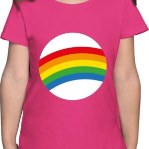 Shirtracer T-Shirt Glücksbär Regenbogen Rainbow LGBTQ Gay Pride Vielfalt Toleranz Karneval & Fasching