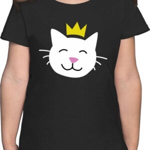 Shirtracer T-Shirt Katze Prinzessin - Katzen Cat Princess Cats Katzenkostüm Prinzessinnen Karneval & Fasching