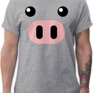 Shirtracer T-Shirt Schwein Kostüm - Schweinchen Schweine Sau Ferkel Pig Schweinebau Karneval Outfit