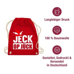 Shirtracer Turnbeutel JECK op Jück Rot Weiß - Rot Weiss Karneval Köln, Karneval & Fasching
