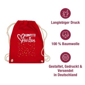 Shirtracer Turnbeutel Konfetti im Herzen - Confetti Herz, Karneval & Fasching