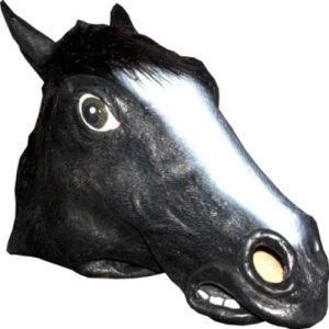 Tiermaske Pferd schwarz für Fasching & Karneval
