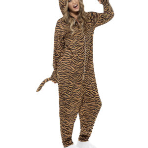 Tiger Onesie mit Kapuze Unisex für Karneval kaufen! L