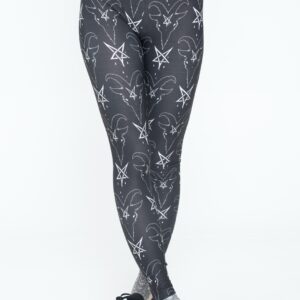 Too Fast - Goat Head Pentagram High Waist Black - Leggings