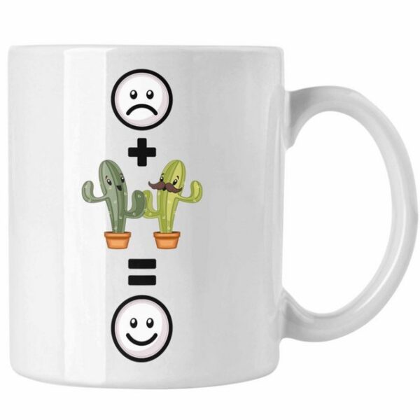 Trendation Tasse Kaktus Tasse Geschenk für Kaktus-Liebhaber Lustige Geschenkidee :(K