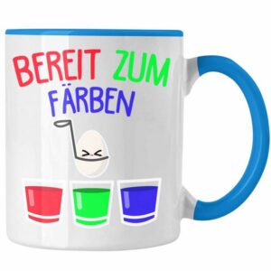 Trendation Tasse Trendation - Tasse Ostern Ostergeschenke Kinder Geschenke Lustige Grafik Osterhase Osterei Frohe Ostern Eier Färben