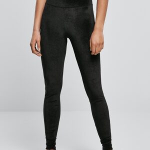 Urban Classics - Ladies High Waist Velvet Black - Leggings